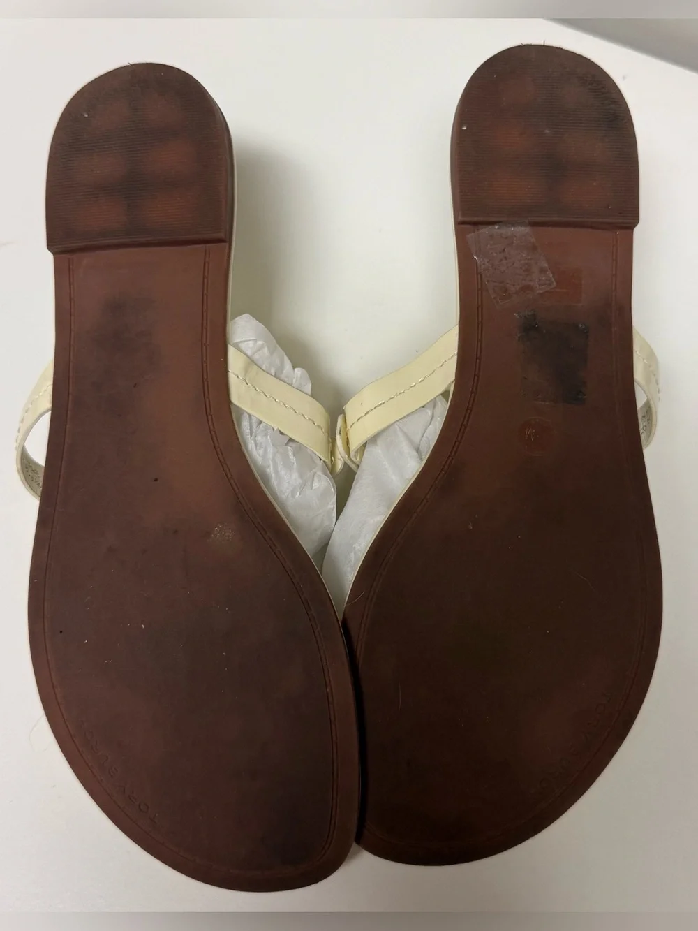 Women’s Tory Burch Miller Sandal; Patent New Ivory, Size 8.5
